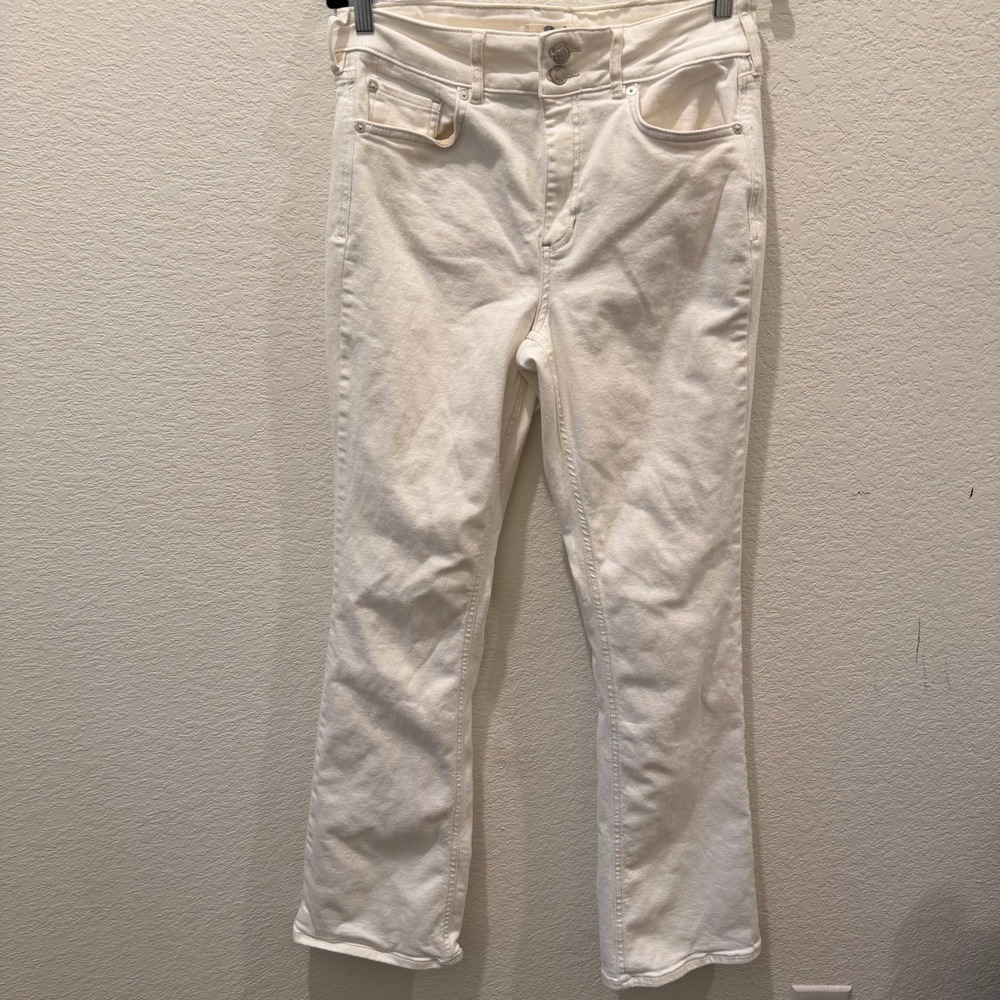 Free People We The Free Penny Flare Jeans Ivory Off White High Rise Size 31